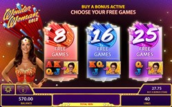 free spins in wonder woman gold online slot machine